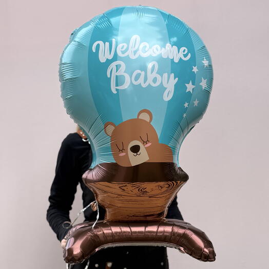 Шарик «Welcome Baby» голубой
