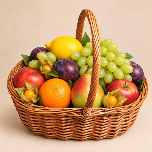 Fruit basket "Summer dawn" / weight: 3 kg / size: 29*20*54 / fresh fruit / gift set / gift basket