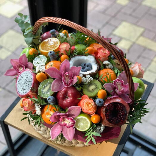 Фруктовая корзина «Тропическая орхидея» 🌺