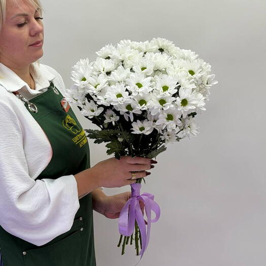 239 Ромашковые кустовые хризантемы 7 шт. под ленту