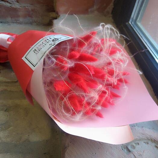 Bouquet of lagurus and feather grass " Pink Flamingo"