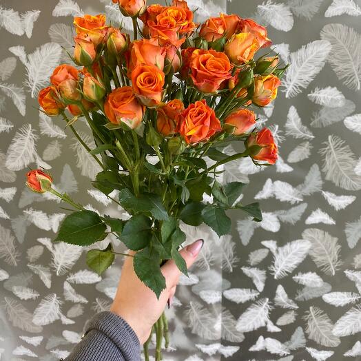 Bouquet of 5 orange roses