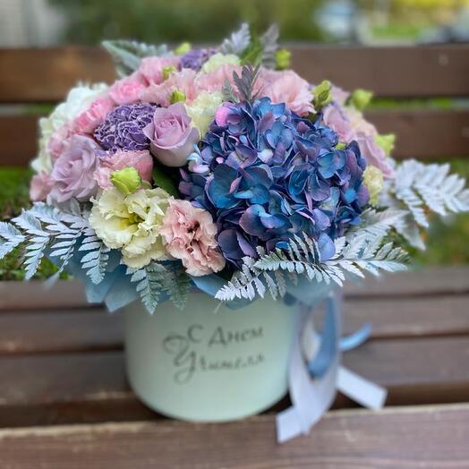 Flowers in a box with an individual inscription
