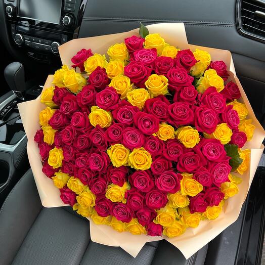 101 roses yellow and crimson 60cm