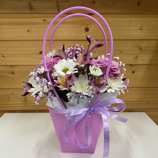 Flores en el bolso L