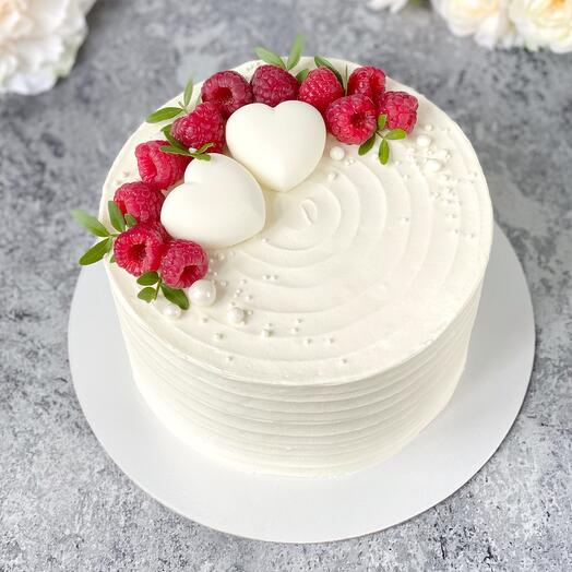 Sponge cake with hearts