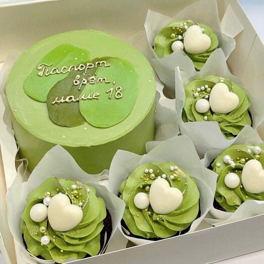 Conjunto de pastel y Cupcake 5pcs