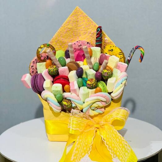 Dulce regalo ramo comestible en un sobre