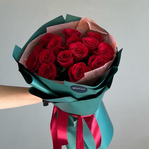Букет из 15 роз 50 см