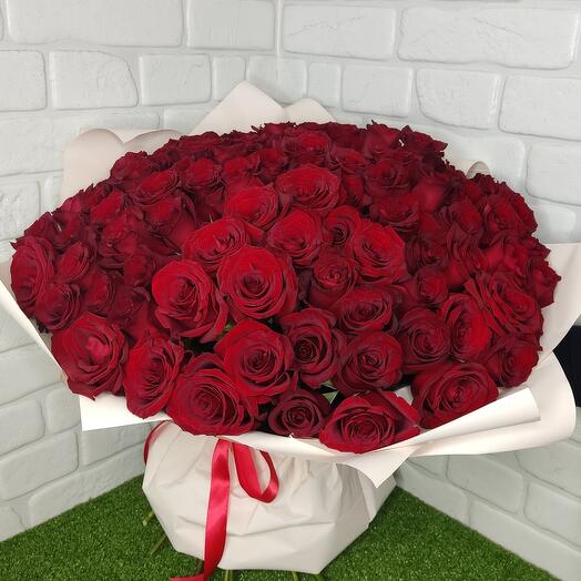 Букет из 101 розы , h=60см