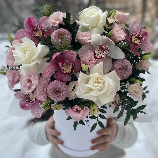 Цветы в коробке Нежность 💓