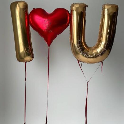 Воздушные шары I love you шарики на 14 февраля
