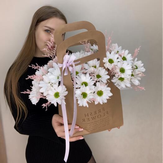 Daisies in a craft bag