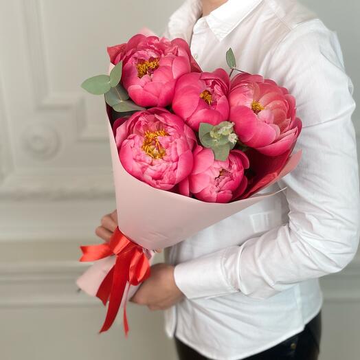 Моно 5 коралловый пионов