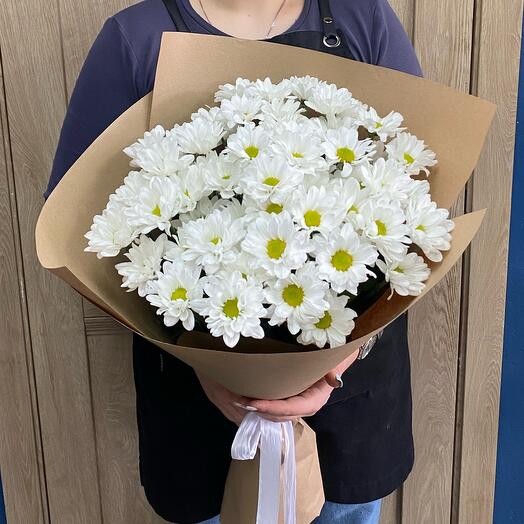 Bouquet of white chrysanthemums 9 pieces