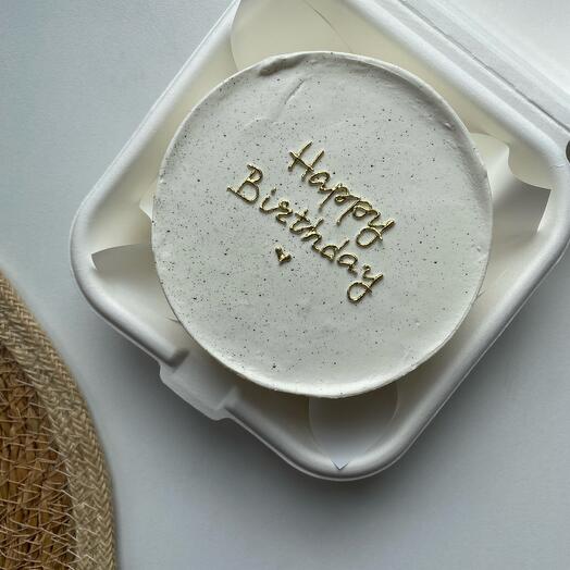 Бенто Happy Birthday (white and gold)