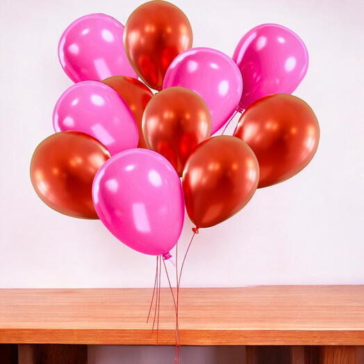 11 helium balloons