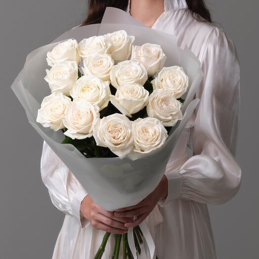 Букет из 15 белых роз Эквадор