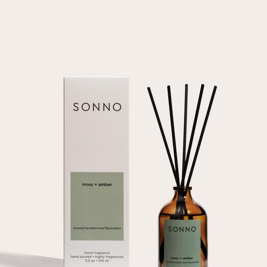 Ароматический диффузор SONNO, Moss + Amber, 100 мл