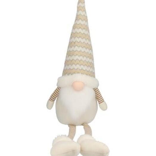 Gnome hanging legs Gold/White