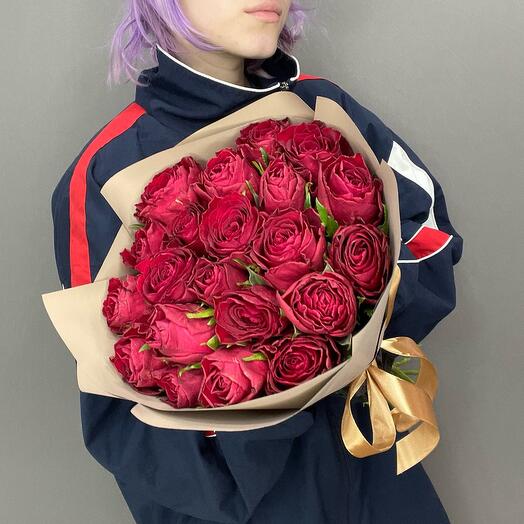 РОЗЫ | Букет из 21 красной розы Кения 40см | Букет маме