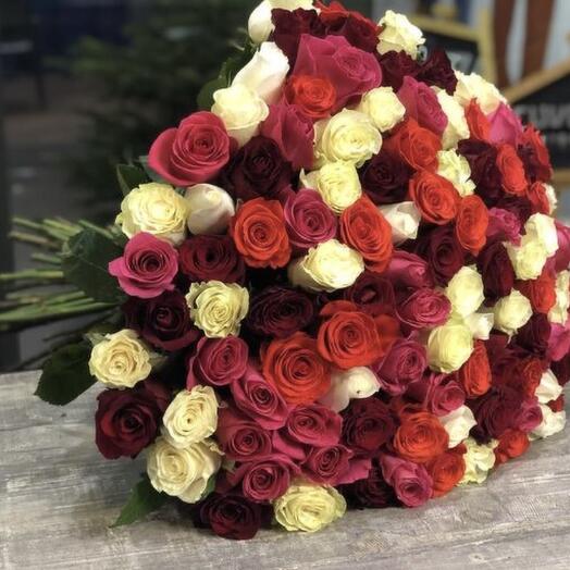 101 Роза эквадор микс 60 см