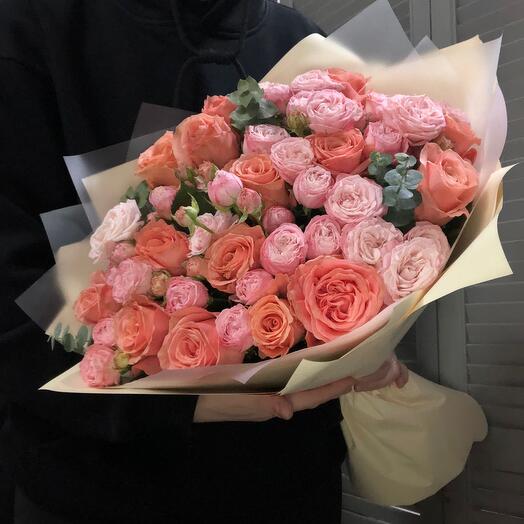 Пионовидный риф, премиальные одноголовые и кустовые пионовидные розы