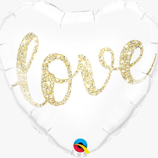 White Heart Love Foil Balloon