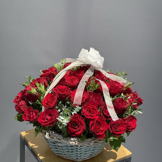 51 Roses in a basket