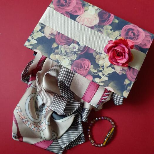 Gift box donna Nelly foulard e bracciale elastico