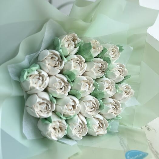 Buquê de flores de marshmallow (19 flores grandes)