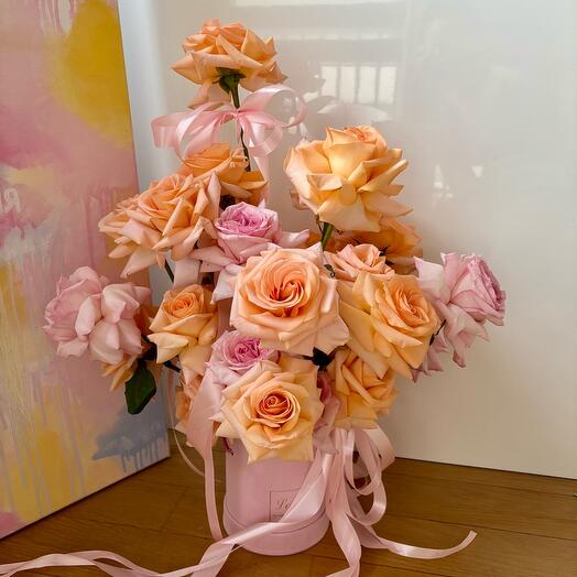 Rózsaszín-barack virágdoboz M