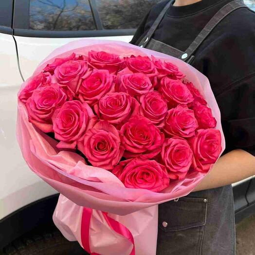 Букет из 21 розовой розы