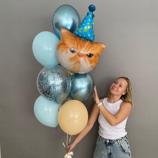 Globos de cumpleaños para niño, para hombre, para niña o niña con gato