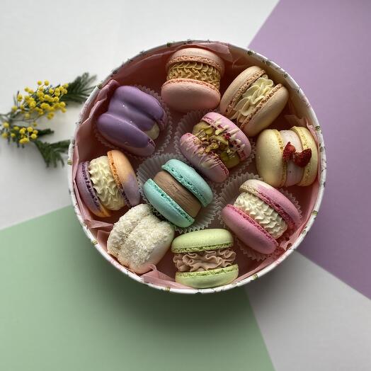 Макарон круглая коробка