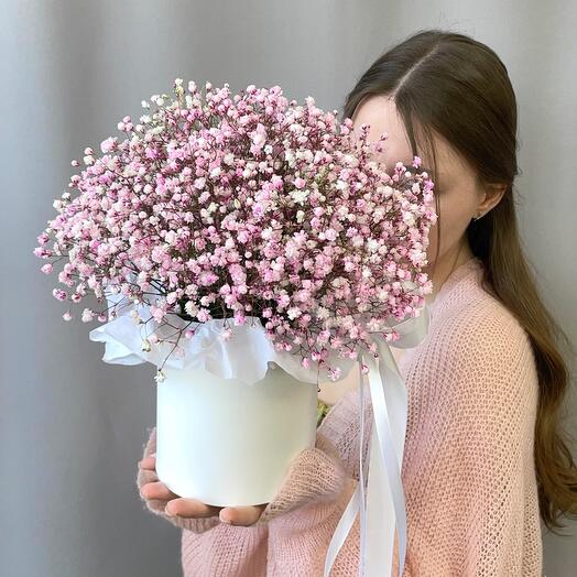 Pink gypsophila composition "Fluffy Cloud"