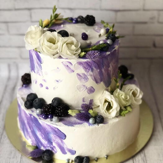 Свадебный Двухъярустный бисквитный торт 🎂