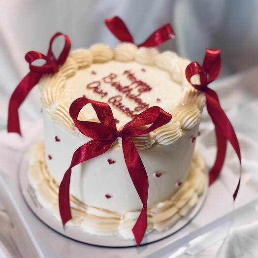 Bento cake Bows red