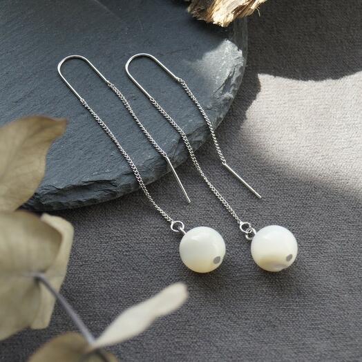 Серьги-протяжки с перламутром