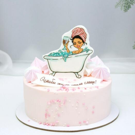 Торт 1 кг "Чтобы жизнь стала слаще"