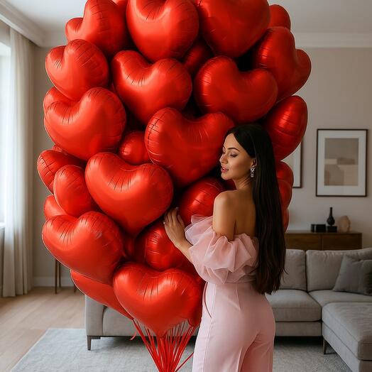 150 фольгированных ♥️ 55см