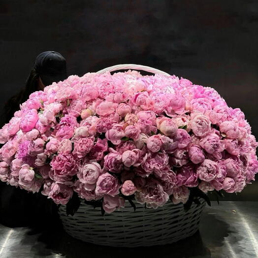 Корзина XXL из 501 пиона