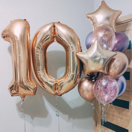 Шарики девочке на 10 лет с цифрами. Гелиевые воздушные шары дочке, сестре на юбилей