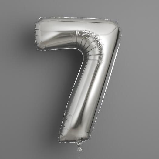 🎈 Серебряная фольгированная цифра 7