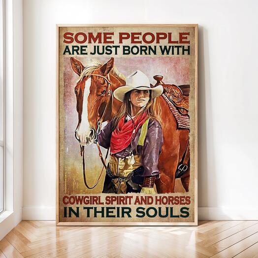 Интерьерный постер "Лошади" винтажная картина 02-0049