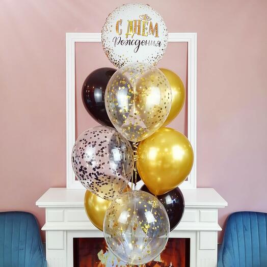 Букет из шаров с гелием С днём рождения