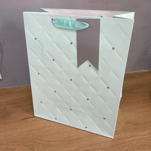 Пакет подарочный цвет Тиффани светлый