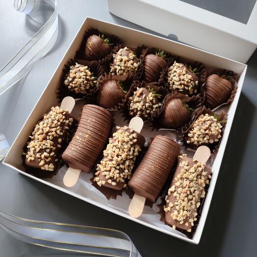 Клубника и банан в шоколаде подарок папе, девушке, парню