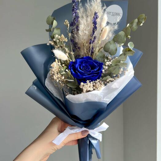 Trockenblumenstrauss "Blau" Mini