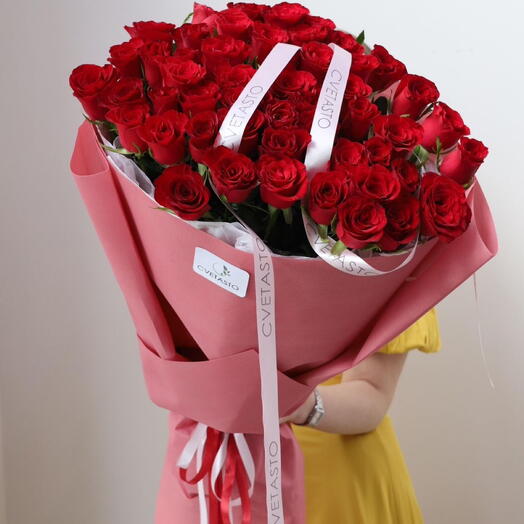 Wow bouquet of 51 passionate red roses